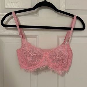 Victorias Secret pink 32 DD demi cup lace bra